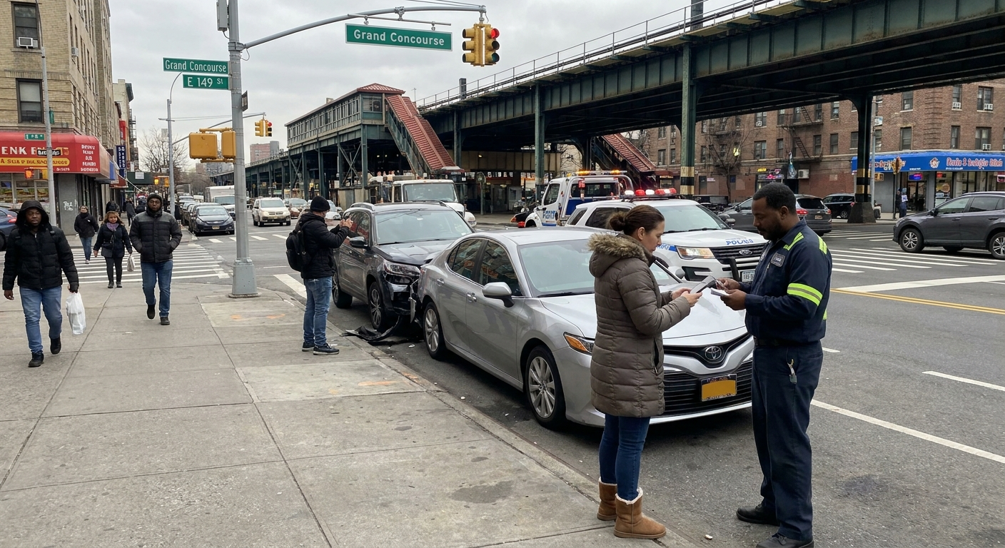 After a car accident in the Bronx, document the scene and contact a lawyer for help